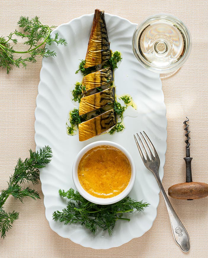 sv ravintolareseptit Savukalaa ja tillivinaigrette